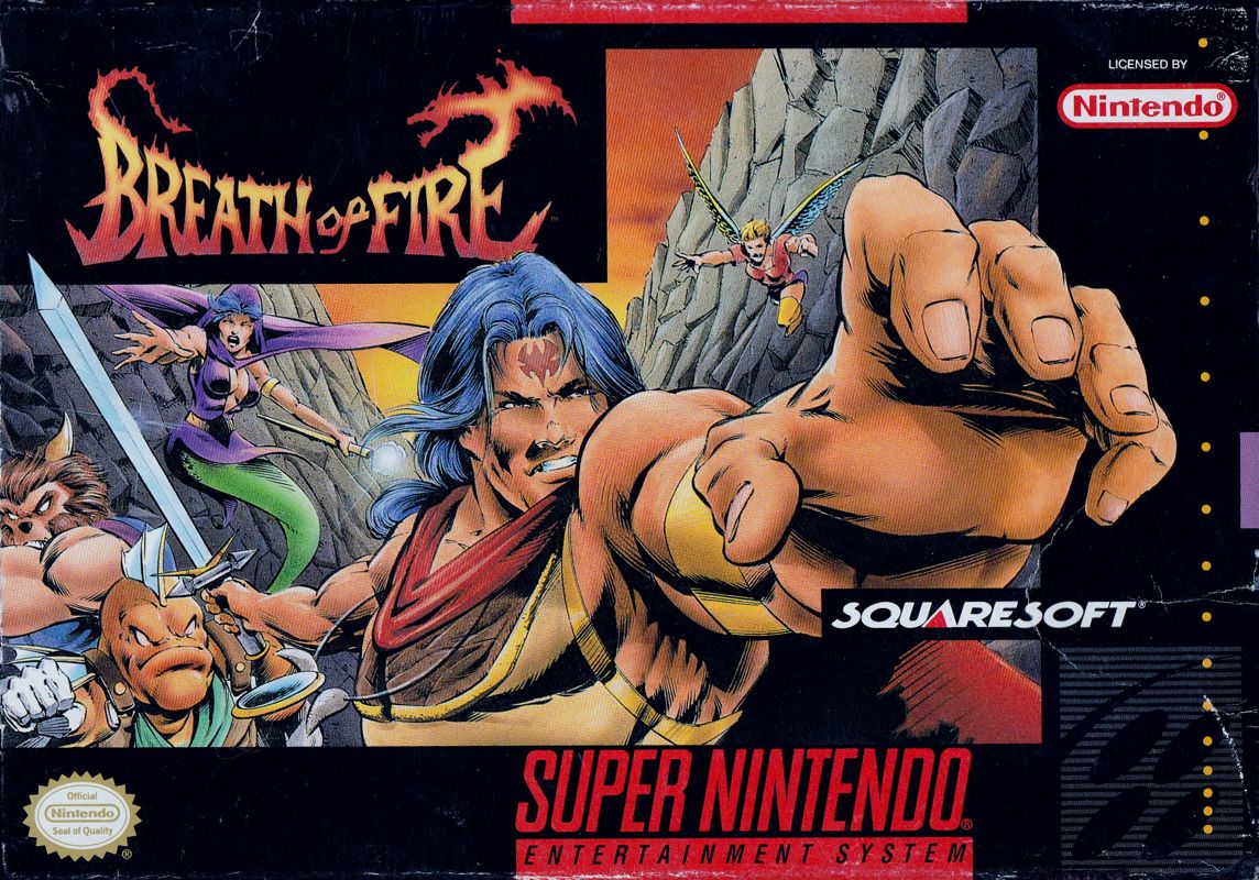 Breath of Fire box art for Super Nintendo